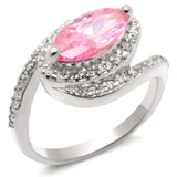 49509 - High-Polished 925 Sterling Silver Ring with AAA Grade CZ in Rose - Alamode - Flyclothing LLC