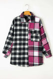Pocketed Plaid Collared Neck Long Sleeve Shacket - Trendsi - Flyclothing LLC