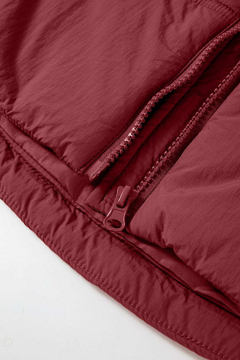 Drawstring Zip Up Hooded Vest Coat - Trendsi - Flyclothing LLC