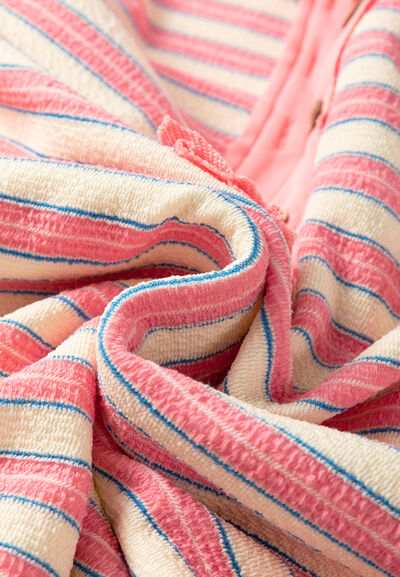 Striped Johnny Collar Long Sleeve Sweatshirt - Trendsi - Flyclothing LLC