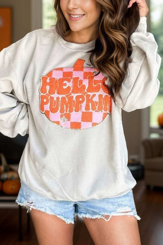 Graphic Round Neck Long Sleeve Sweatshirt - Trendsi - Flyclothing LLC