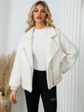 Pocketed Sherpa Zip Up Long Sleeve Jacket - Trendsi - Flyclothing LLC