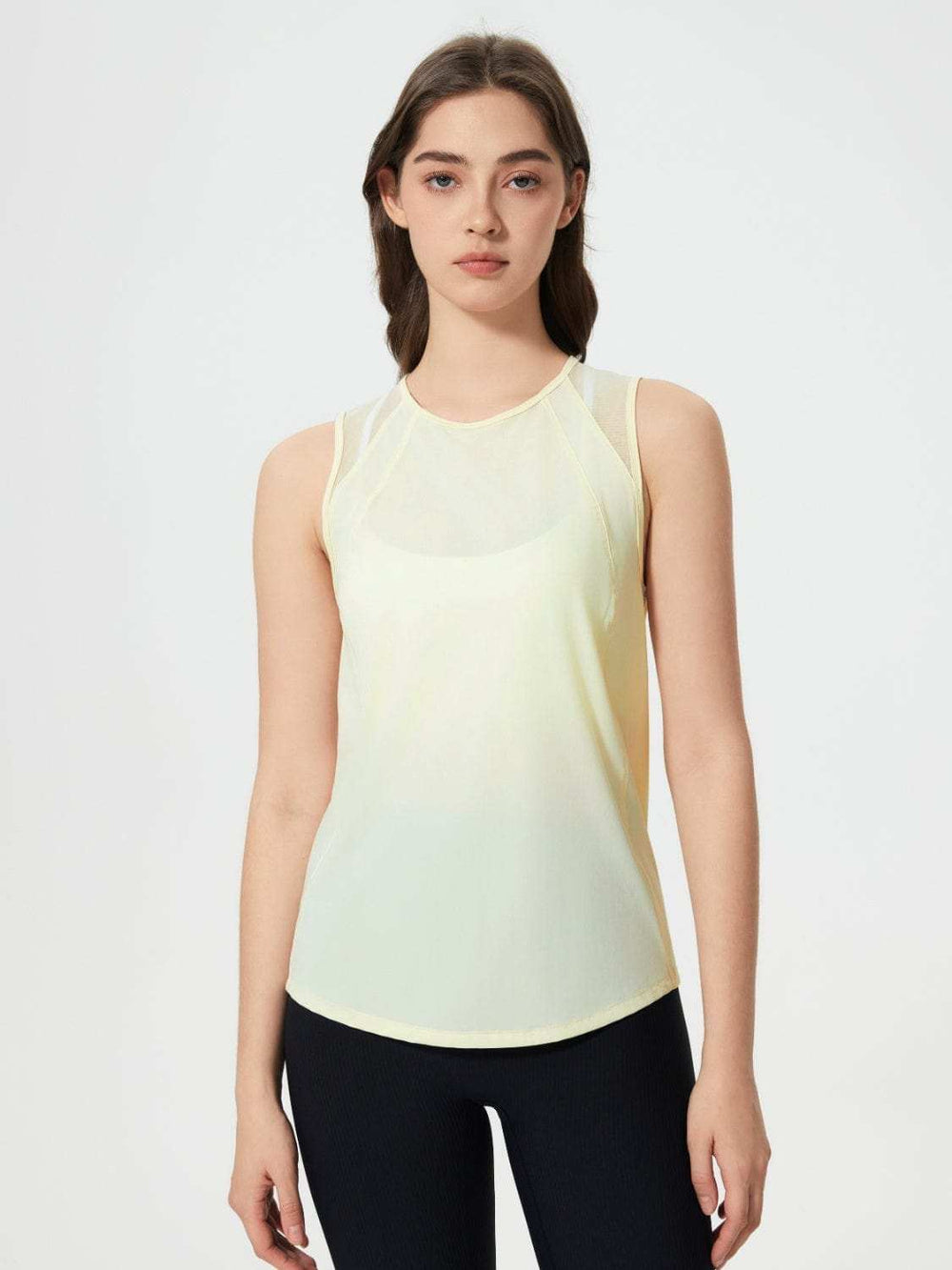 Millennia Cutout Back Round Neck Active Tank - Trendsi - Flyclothing LLC