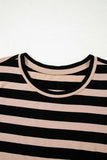 Stripe Casual Round Neck Tee Dress with Pockets - Trendsi - Flyclothing LLC