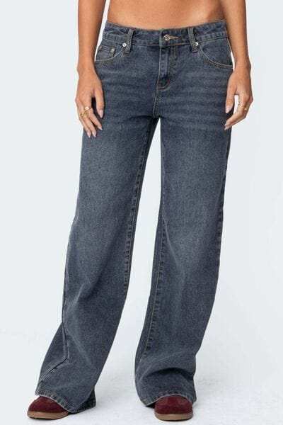 Wide Leg Jeans with Pockets - Trendsi - Flyclothing LLC