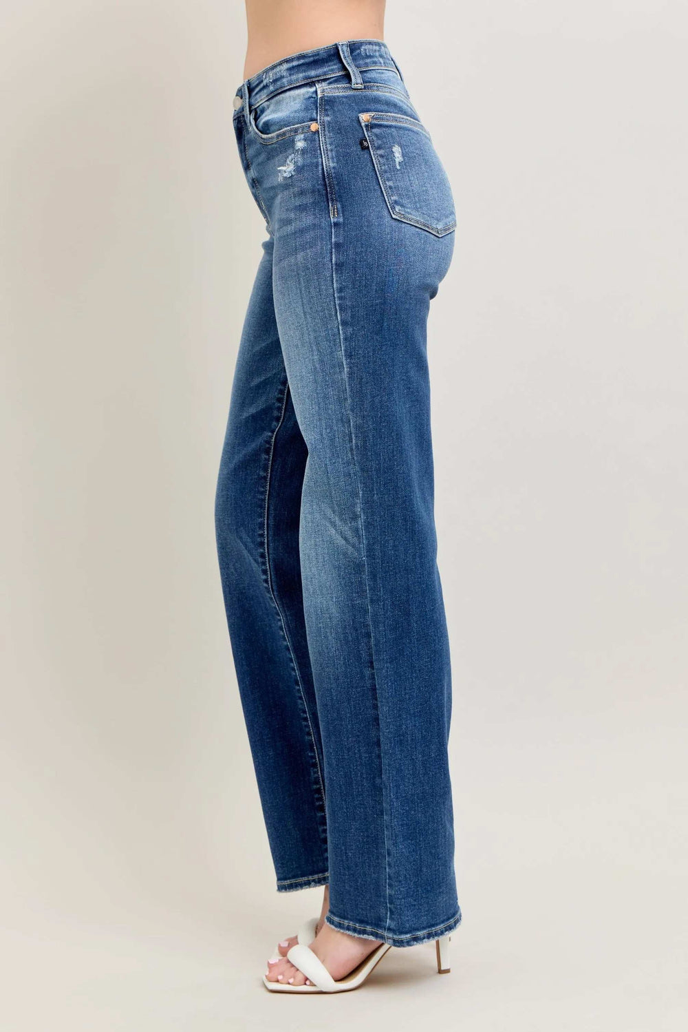 Judy Blue Full Size High Waist 90's Straight Leg Jeans Plus Size - Trendsi - Flyclothing LLC