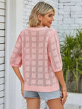 Openwork Round Neck Knit Top - Trendsi - Flyclothing LLC