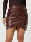 Ruched Asymmetrical Hem Skirt - Trendsi - Flyclothing LLC
