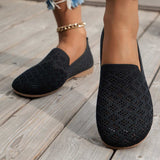 Mesh Round Toe Flat Slip-Ons - Trendsi - Flyclothing LLC