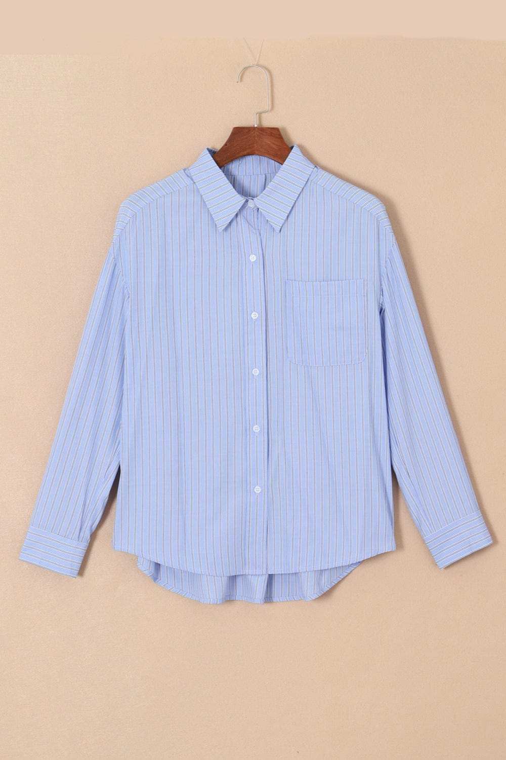 Striped Button Up Long Sleeve Shirt - Trendsi - Flyclothing LLC