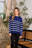 Sew In Love Striped Round Neck Sweater - Trendsi - Flyclothing LLC