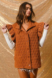 BiBi Quilting Knit Ruffle Sleeve Vest - Trendsi - Flyclothing LLC