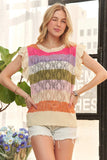 ADORA Eyelet Sleeve Multi Color Crochet Top - Trendsi - Flyclothing LLC