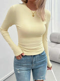 Round Neck Long Sleeve T-Shirt - Trendsi - Flyclothing LLC