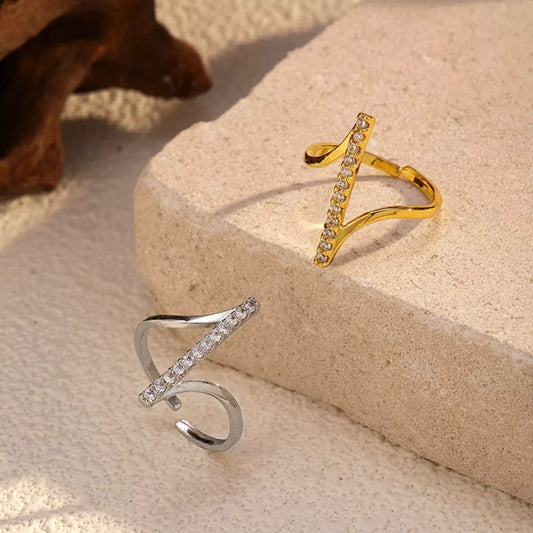 Irregular Rhinestone Ring - Trendsi - Flyclothing LLC