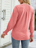 Full Size Notched Long Sleeve T-Shirt - Trendsi - Flyclothing LLC