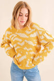 And The Why Full Size Textured Pattern Contrast Sweater - Trendsi - Flyclothing LLC