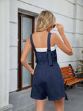 Drawstring Wide Strap Romper with Pockets - Trendsi - Flyclothing LLC