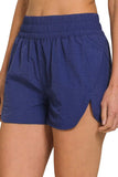 Zenana Windbreaker Smocked Waistband Running Shorts - Trendsi - Flyclothing LLC