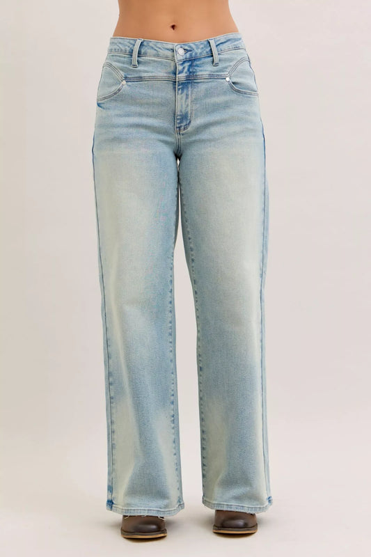 Judy Blue High Waist Column Straight Jeans - Trendsi - Flyclothing LLC