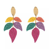 Rattan Woven Leaf Dangle Earrings - Trendsi - Flyclothing LLC