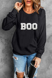 BOO Round Neck Long Sleeve Sweatshirt - Trendsi - Flyclothing LLC