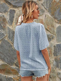 Lace Detail V-Neck Siwss Dot Blouse - Trendsi - Flyclothing LLC