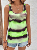 Tie-Dye Scoop Neck Wide Strap Tank - Trendsi - Flyclothing LLC