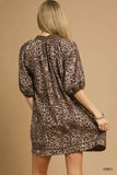 Umgee Full Size Leopard Print Mini Dress with Contrast Trim Plus Size - Trendsi - Flyclothing LLC