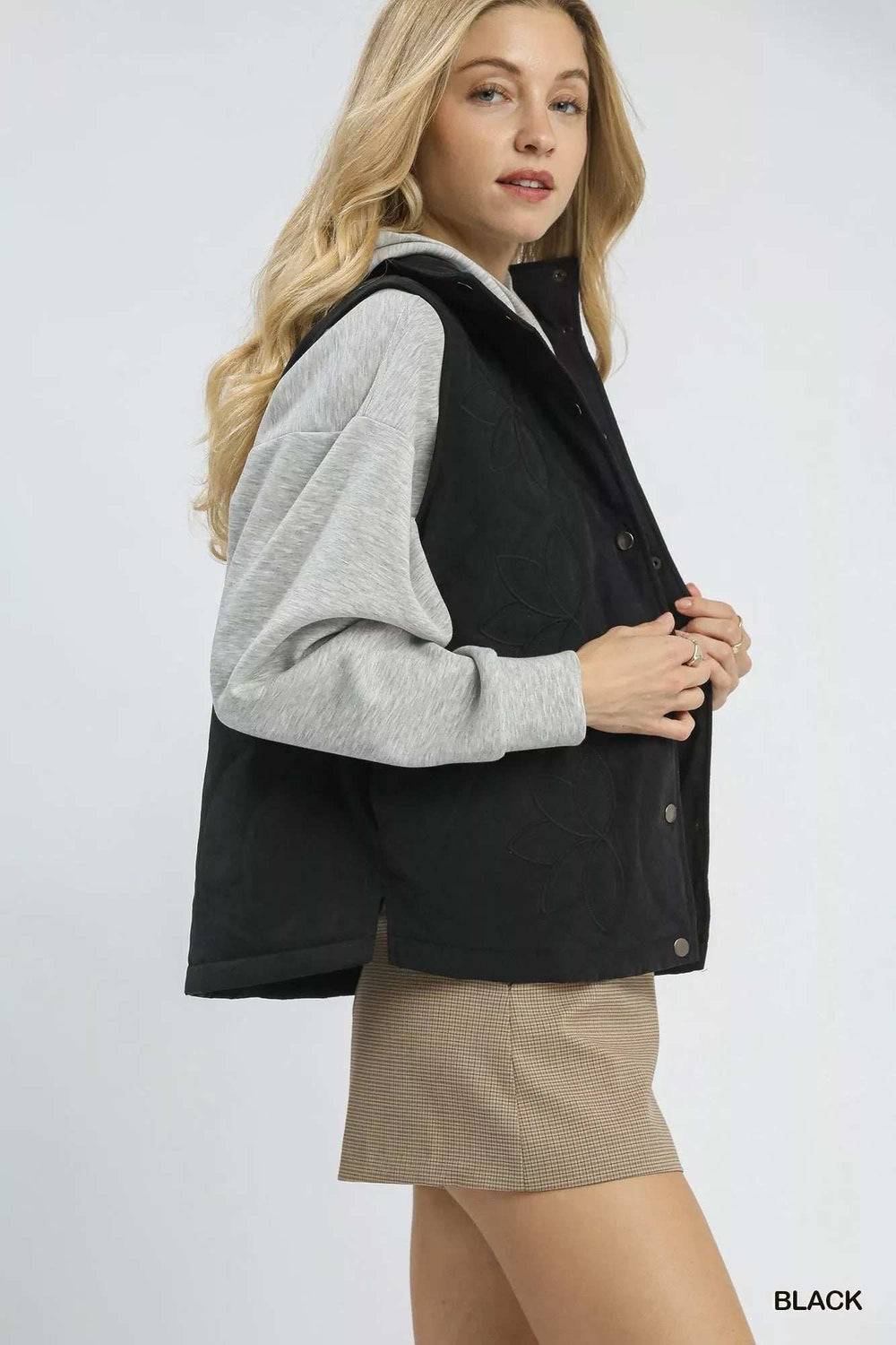 Umgee Quilted Embroidered Vest - Trendsi - Flyclothing LLC