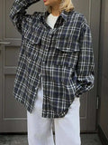 Pocketed Plaid Button Up Shacket - Trendsi - Flyclothing LLC