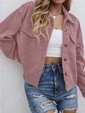 Button Up Dropped Shoulder Long Sleeve Jacket - Trendsi - Flyclothing LLC