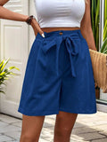 Tied High Waist Shorts with Pockets - Trendsi - Flyclothing LLC