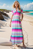 Heimish Full Size Striped Short Sleeve Maxi Tee Dress Plus Size - Trendsi - Flyclothing LLC