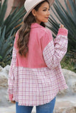 Plaid Button Up Long Sleeve Jacket - Trendsi - Flyclothing LLC