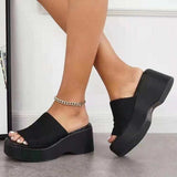 Open Toe Platform Cloth Sandals - Trendsi - Flyclothing LLC