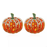 Halloween Pumpkin Rhinestone Stud Earrings - Trendsi - Flyclothing LLC