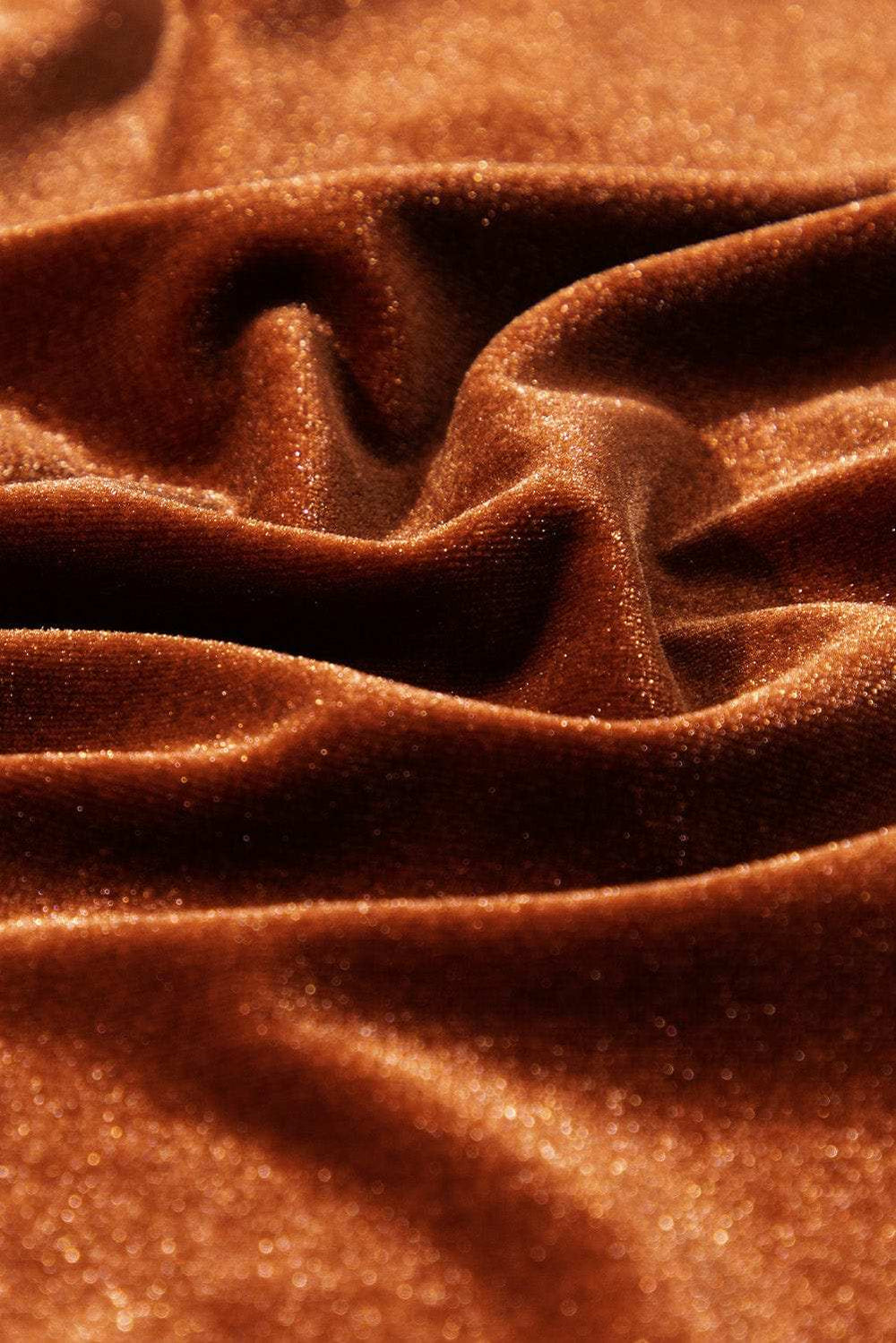 Notched Long Sleeve Velvet Top - Trendsi - Flyclothing LLC