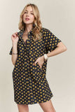 ADORA Floral Button-Up Mini Denim Dress - Trendsi - Flyclothing LLC