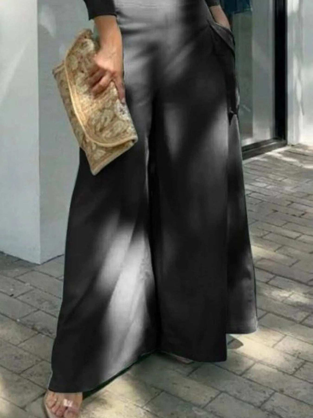 Full Size Long Sleeve Top and Pants Set Plus Size - Trendsi - Flyclothing LLC