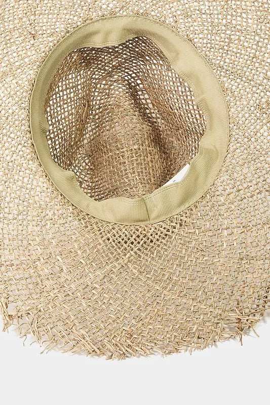 Fame Fringe Edge Straw Braided Western Fedora Hat - Trendsi - Flyclothing LLC