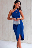 Ruched Cutout Single Shoulder Dress - Trendsi - Flyclothing LLC