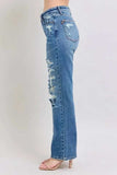 Judy Blue Full Size High Waist Heavy Destroy Straight Jeans Plus Size - Trendsi - Flyclothing LLC
