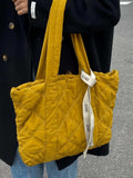 Quilted Nylon Large Tote Bag - Trendsi - Flyclothing LLC