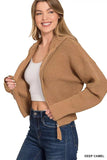 Zenana Ribbed Collared Zip Up Sweater Cardigan - Trendsi - Flyclothing LLC