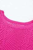 Scallop Edge Half Sleeve Pointelle Knit Top - Trendsi - Flyclothing LLC