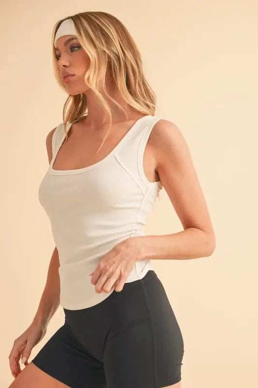 Aemi+Co Square Neck Wide Strap Tank - Trendsi - Flyclothing LLC