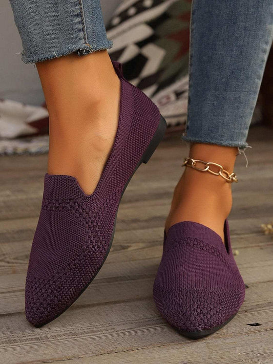 Point Toe Mesh Flats Slip-Ons - Trendsi - Flyclothing LLC