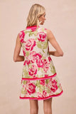 BiBi Floral Woven Contrast Edge Tiered Ruffle Mini Dress - Trendsi - Flyclothing LLC