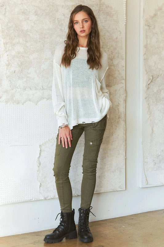 ADORA Vintage Edge Lightweight Sweater - Trendsi - Flyclothing LLC